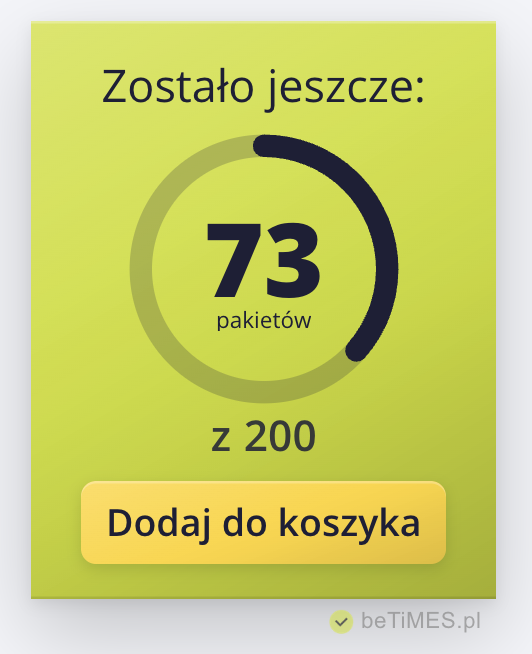 Licznik ilościowy w stylu Pierścień: zostało 73 pakietów z 200