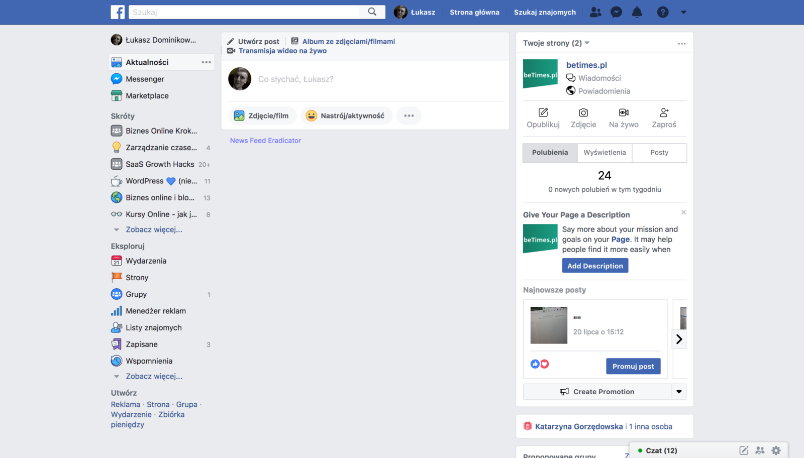 Facebook - wartości z używania