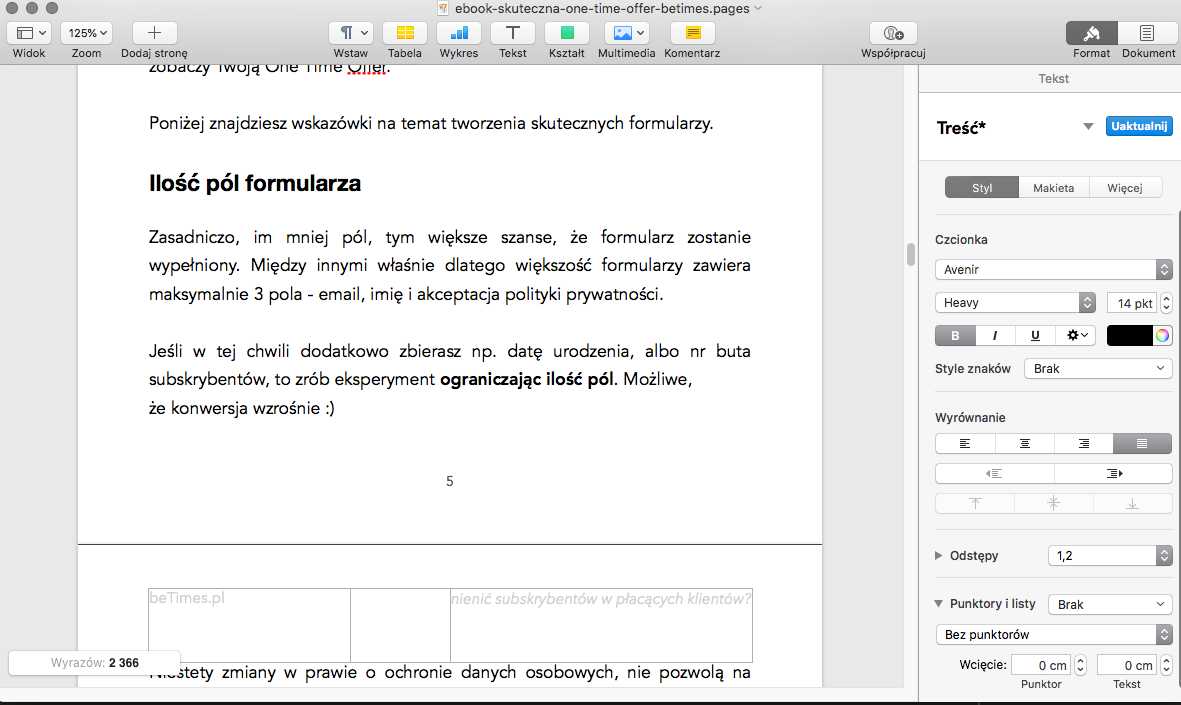 Ebook w Pages